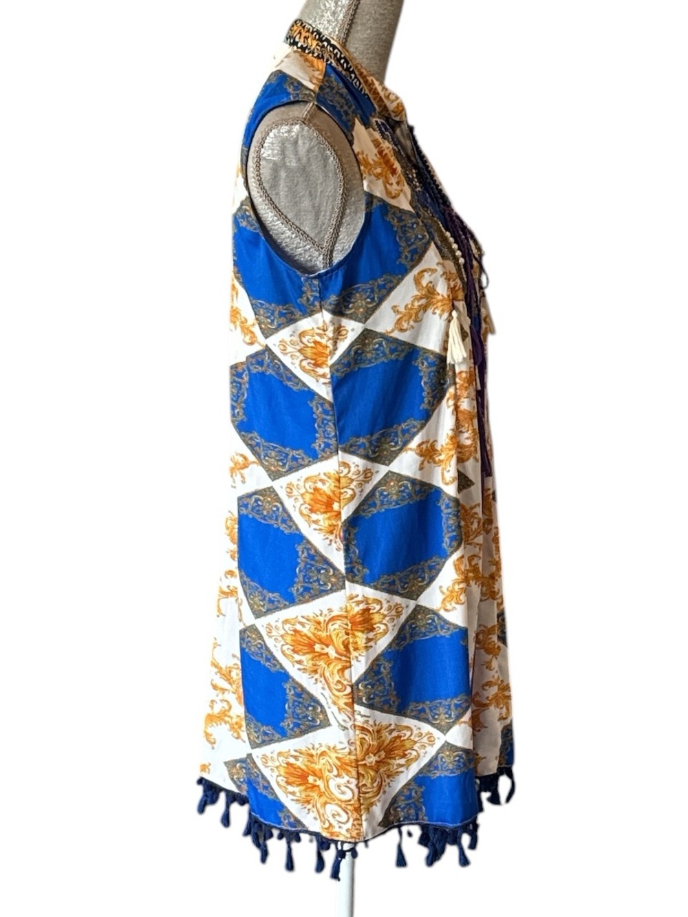 Antica Sartoria Positano Beaded Seashell Tassel Baroque Resort Dress M - Picture 5 of 11